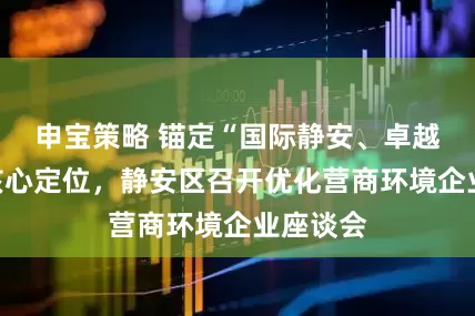 申宝策略 锚定“国际静安、卓越城区”核心定位，静安区召开优化营商环境企业座谈会